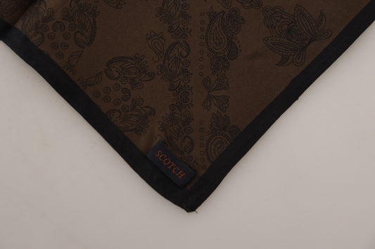 Scotch & Soda Brown Patterned Wrap Square Handkerchief Scarf