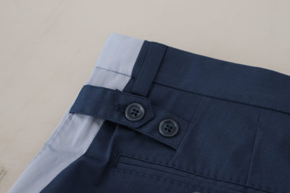 Dolce & Gabbana Blue Cotton Straight Fit Pants