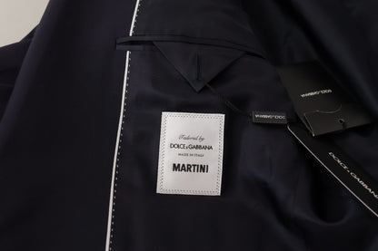 Dolce & Gabbana Elegant Navy Wool Blend Slim Blazer