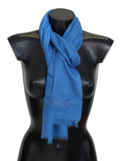 Missoni Elegant Wool Scarf with Signature Embroidery