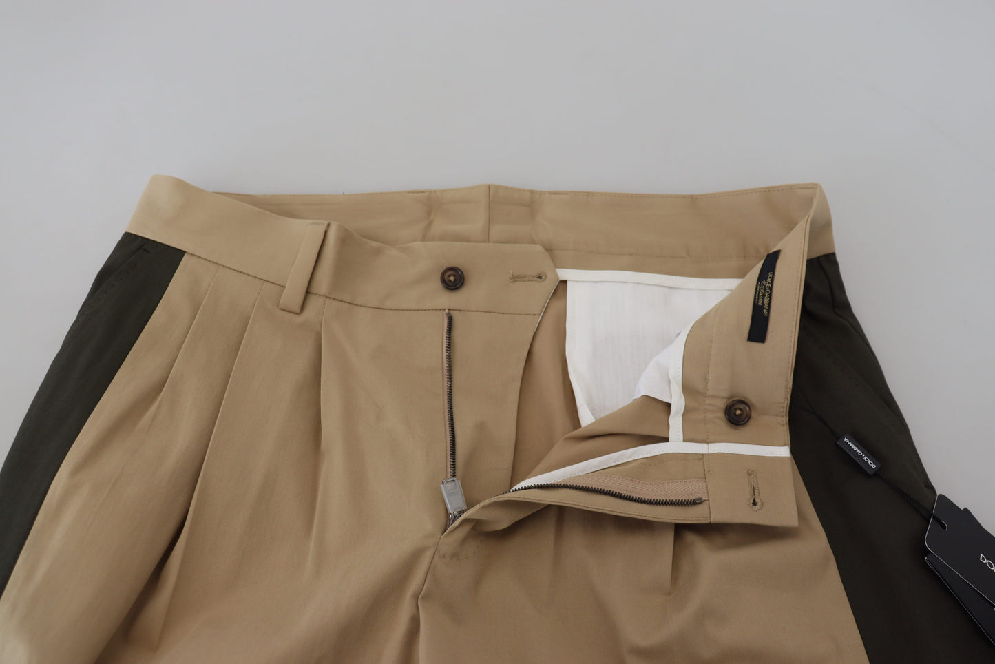 Dolce & Gabbana Brown Black Cotton Chino Men Pants