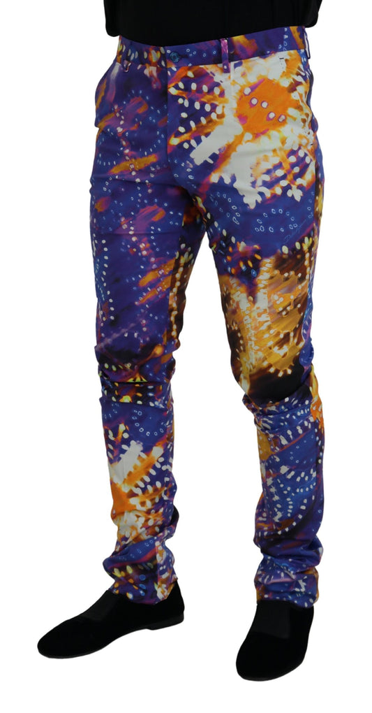 Dolce & Gabbana Multicolor Cotton Luminary Print Denim Jeans