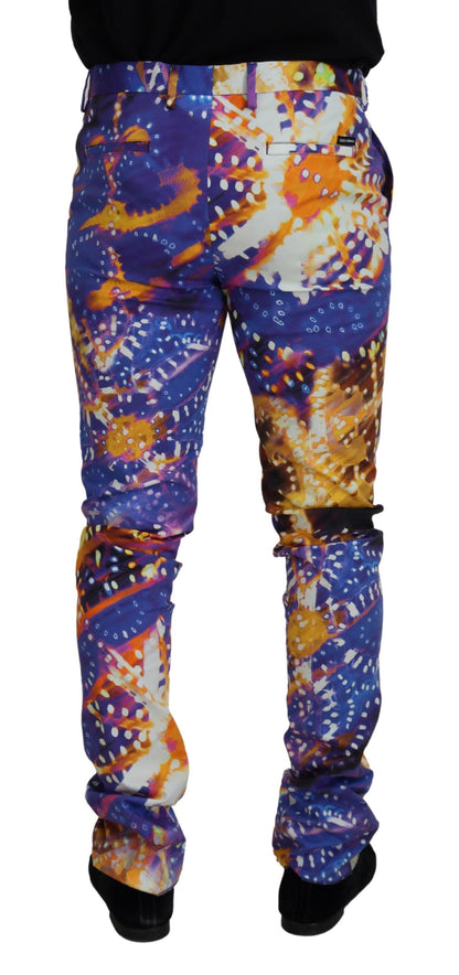 Dolce & Gabbana Multicolor Cotton Luminary Print Denim Jeans