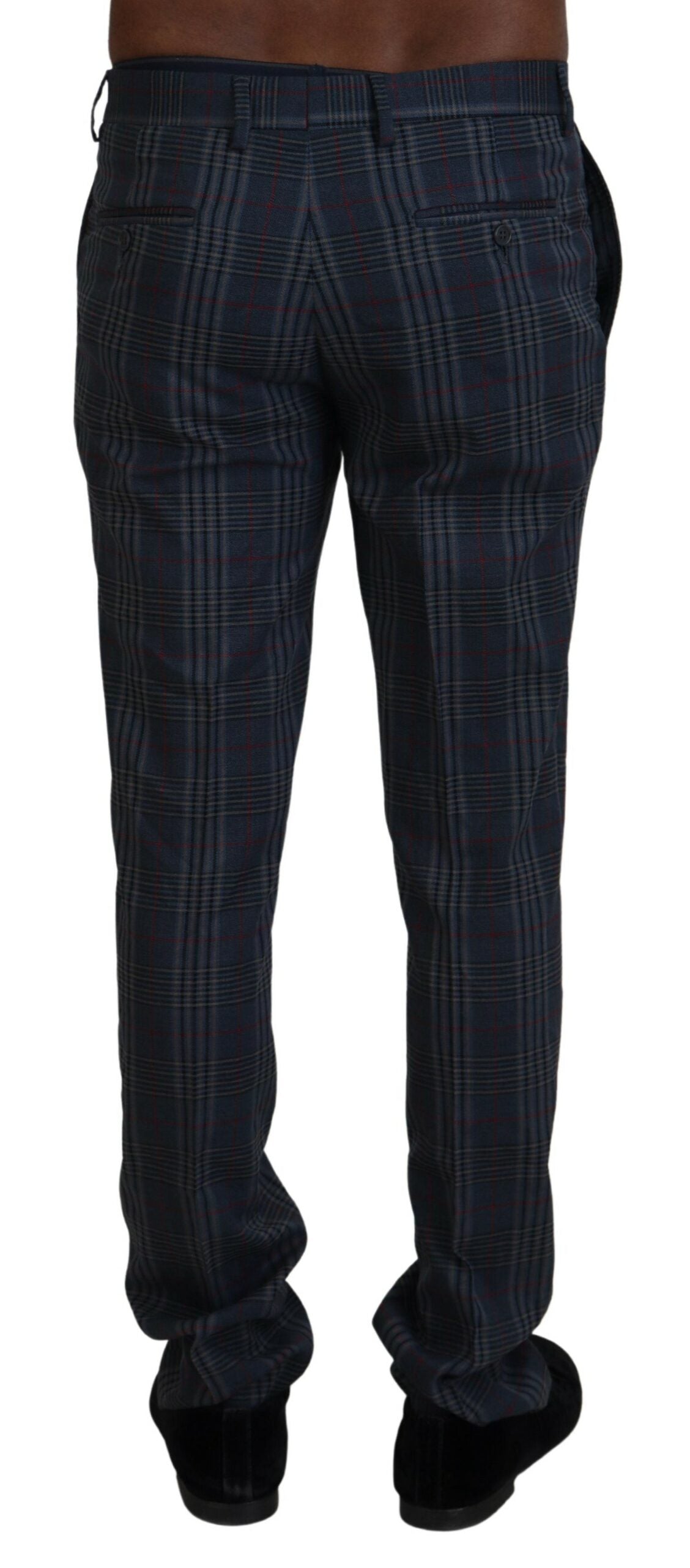 BENCIVENGA Gray Pure Wool Men Checkered Pants