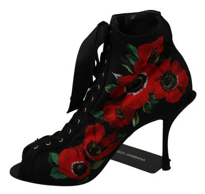 Dolce & Gabbana Elegant Floral Heel Booties