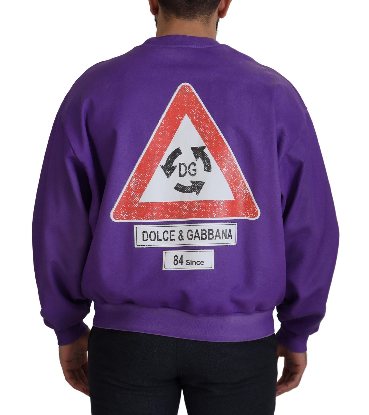 Dolce & Gabbana Elegant Purple Cotton Crewneck Sweater