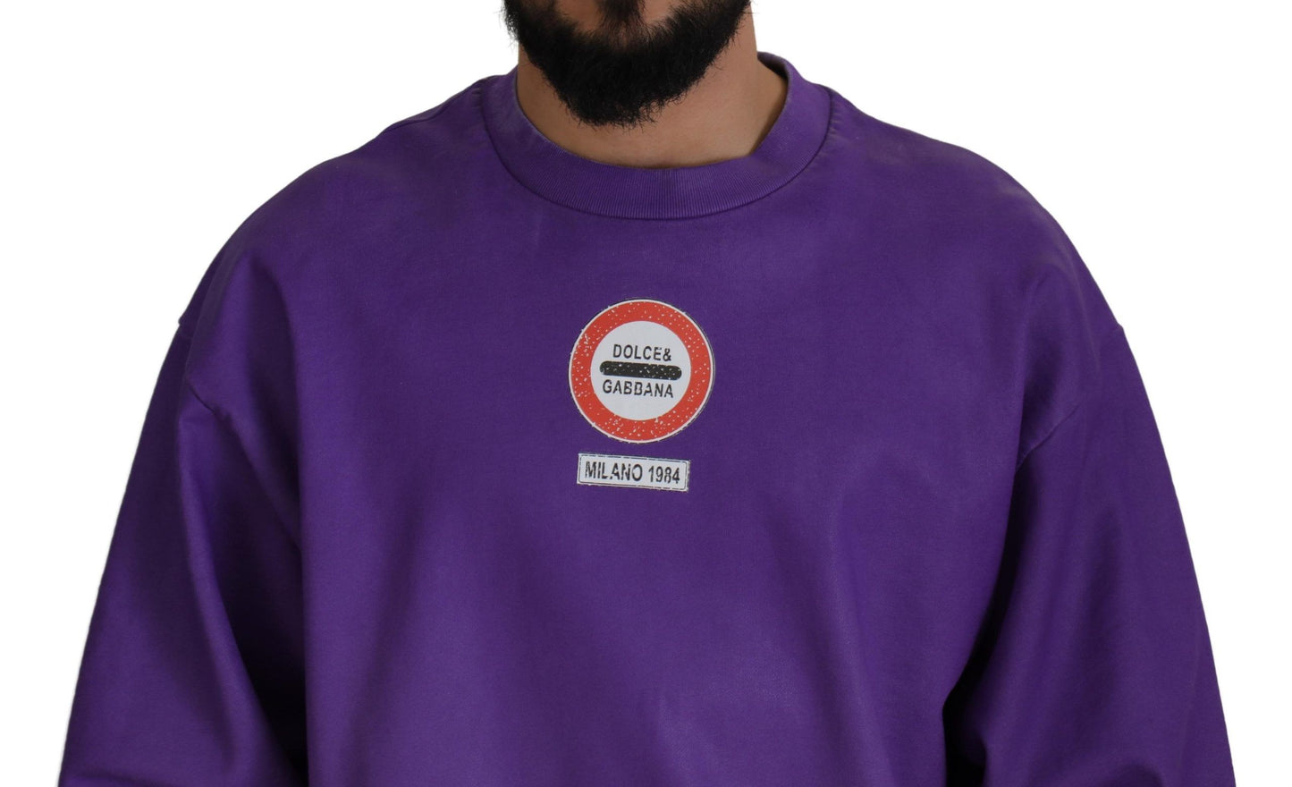 Dolce & Gabbana Elegant Purple Cotton Crewneck Sweater