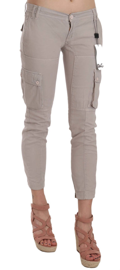 Dolce & Gabbana Chic Khaki Cotton Blend Trousers