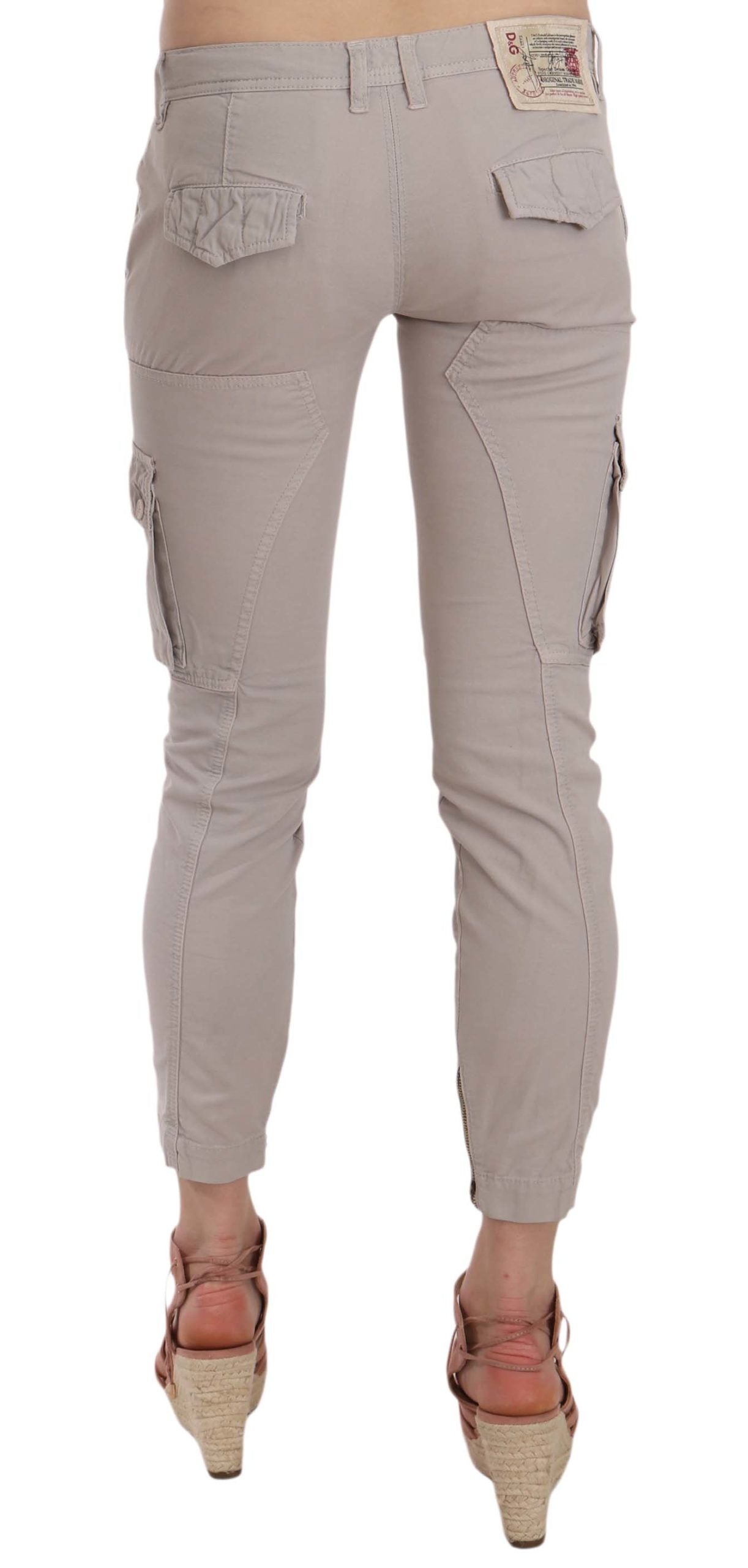 Dolce & Gabbana Chic Khaki Cotton Blend Trousers