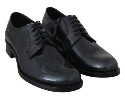 Dolce & Gabbana Elegant Blue Leather Derby Dress Shoes