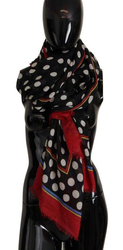 Dolce & Gabbana Elegant Silk-Cashmere Polka Dot Scarf