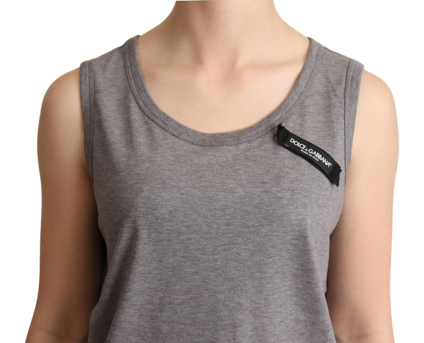 Dolce & Gabbana Elegant Gray Cotton Jersey Sleeveless Tank