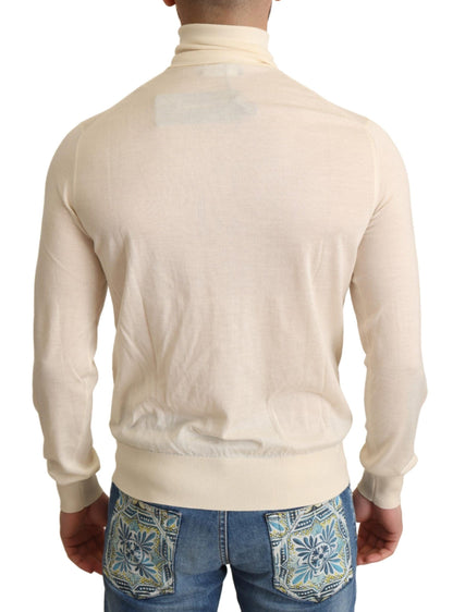 Dolce & Gabbana Cream Cashmere Turtleneck Pullover Sweater