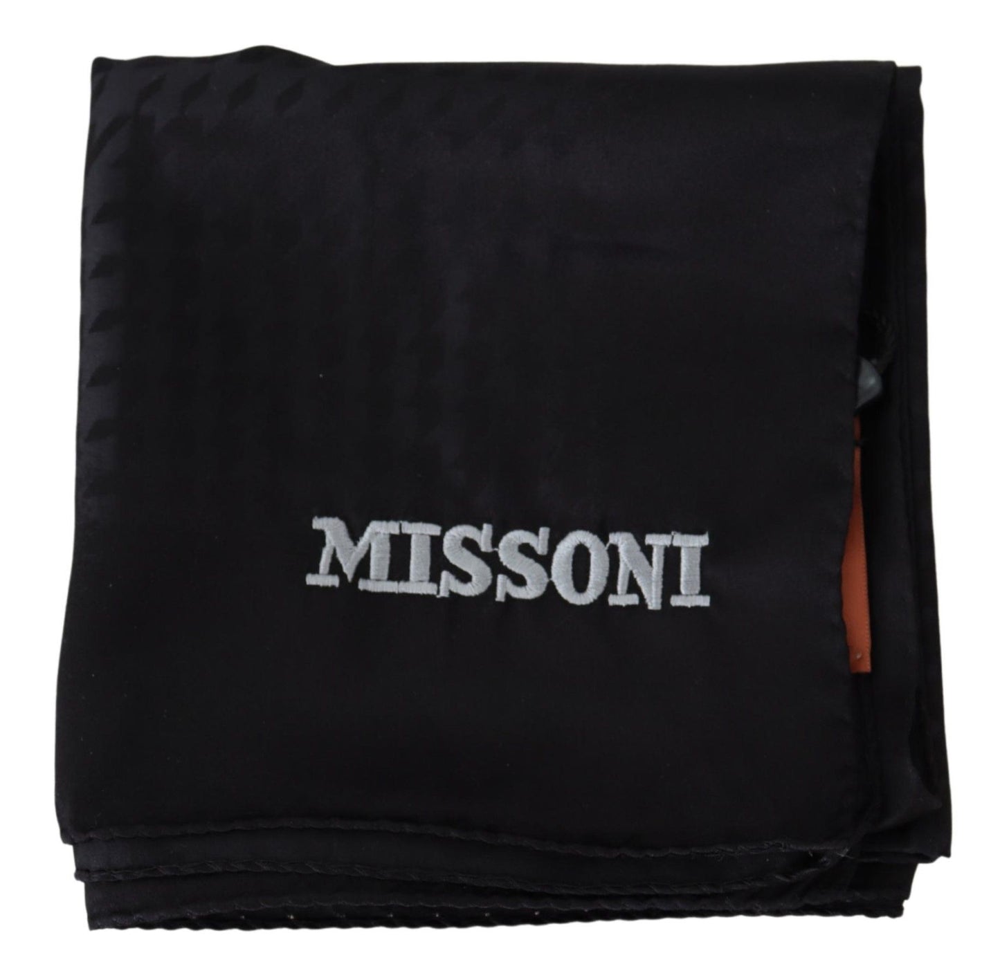 Missoni Elegant Black Wool Scarf with Embroidered Logo