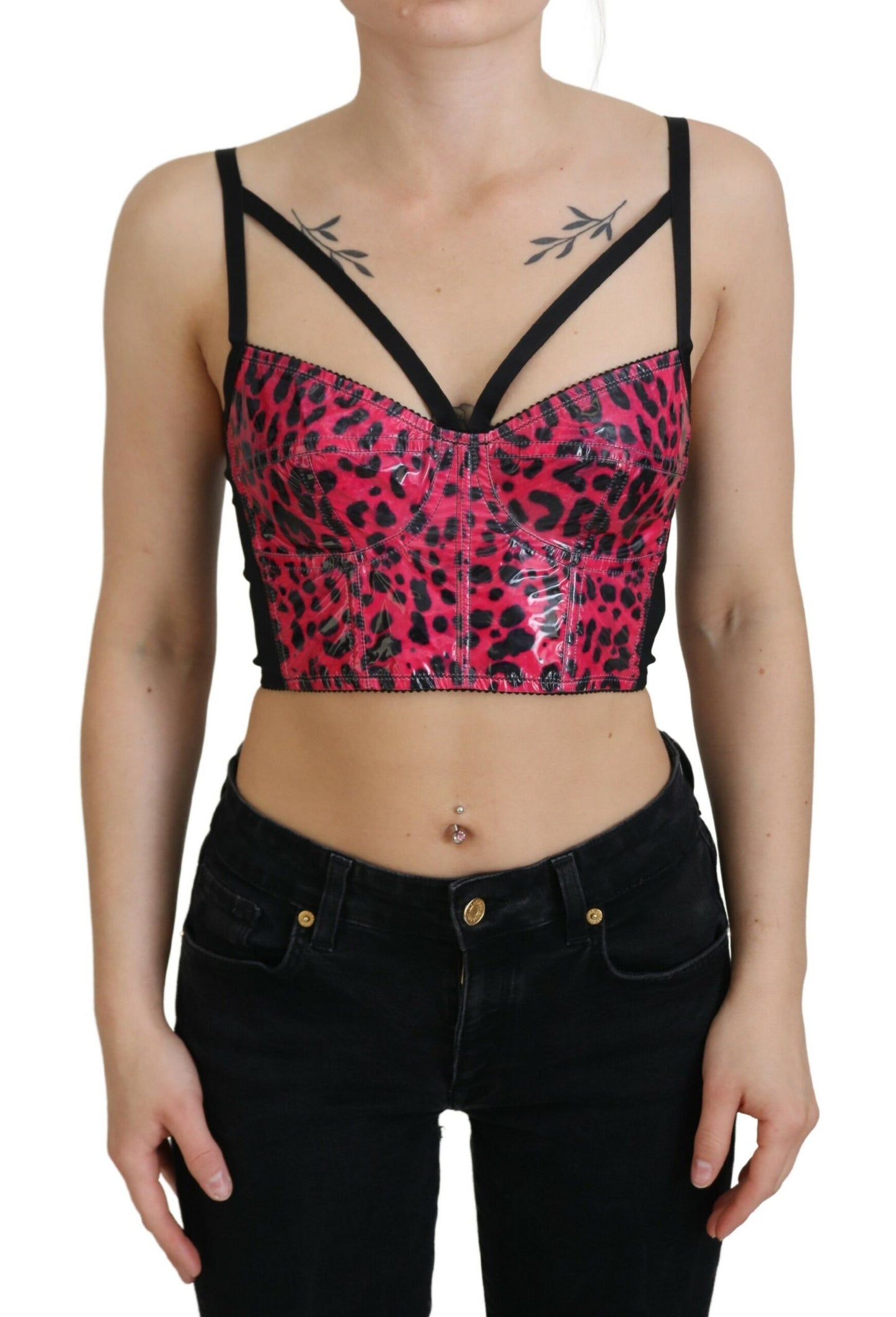 Dolce & Gabbana Leopard Print Bustier Corset Top