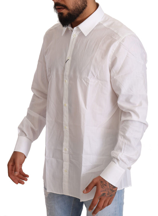 Dolce & Gabbana Elegant White Martini Fit Shirt