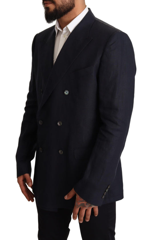 Dolce & Gabbana Elegant Dark Blue Double-Breasted Blazer