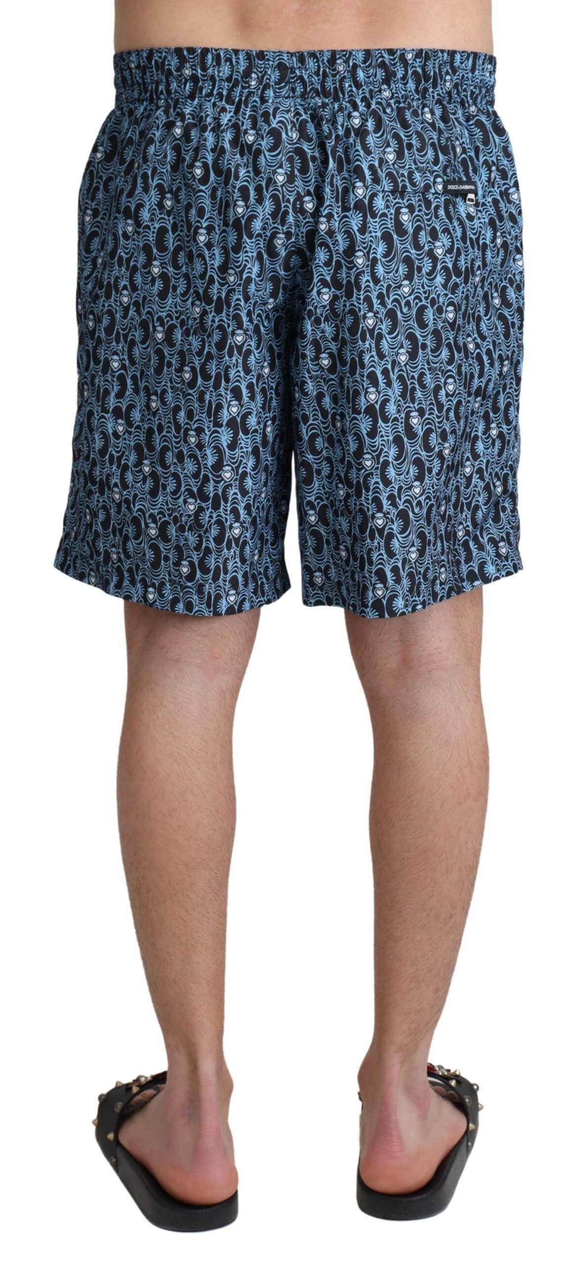 Dolce & Gabbana Chic Blue Drawstring Swim Trunks