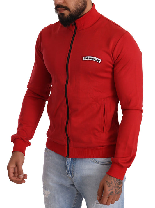 Dolce & Gabbana Red DG Motor Club Zipper Stretch Sweater