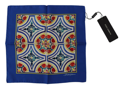 Dolce & Gabbana Multicolor Majolica Print Square Handkerchief Scarf