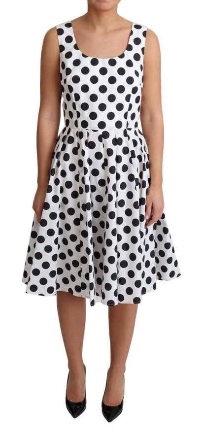 Dolce & Gabbana Elegant Polka Dot Sleeveless A-Line Dress