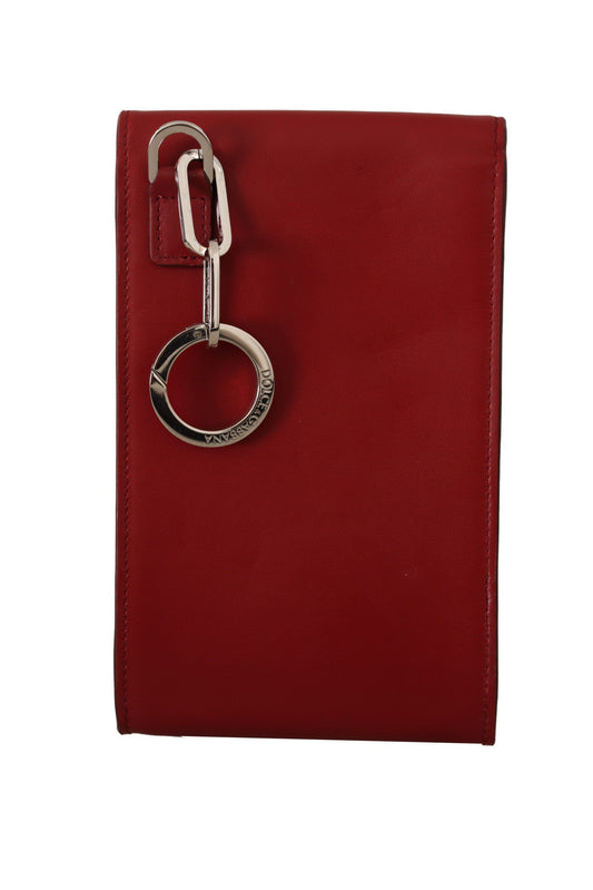 Dolce & Gabbana Red Leather Universal Phone Pocket Case