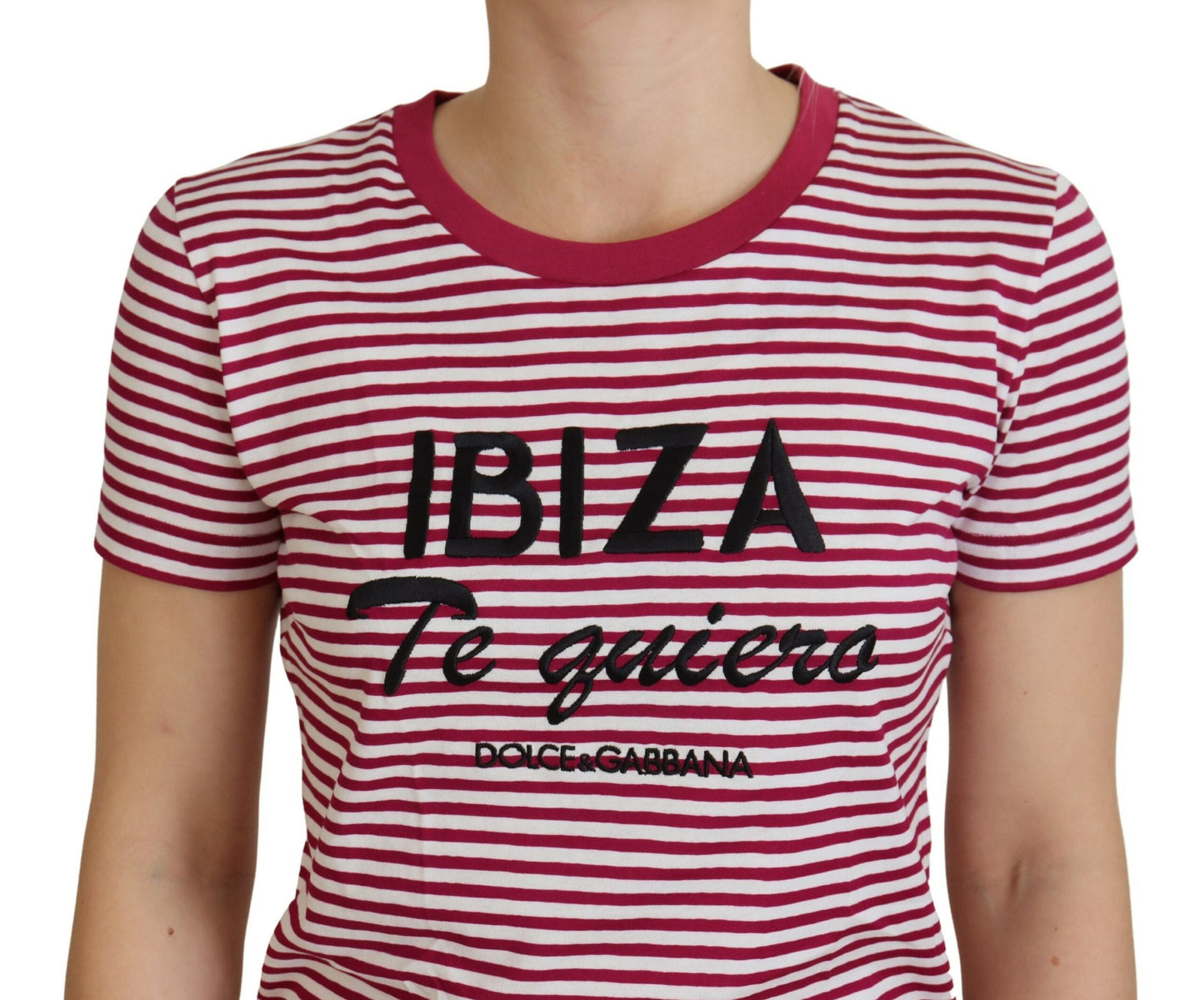 Dolce & Gabbana White Pink IBIZA Exclusive T-shirt