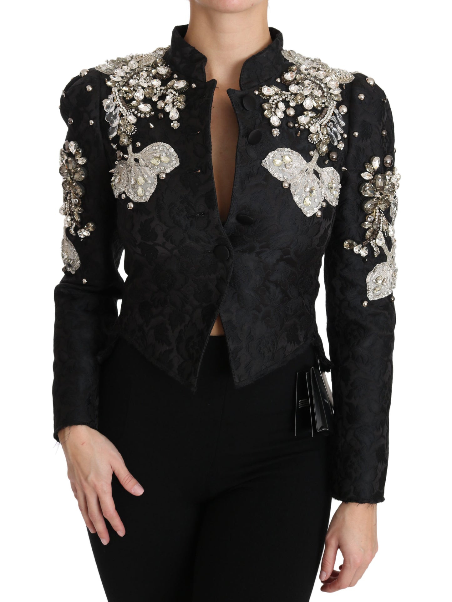 Dolce & Gabbana Elegant Black Silver Baroque Jacket