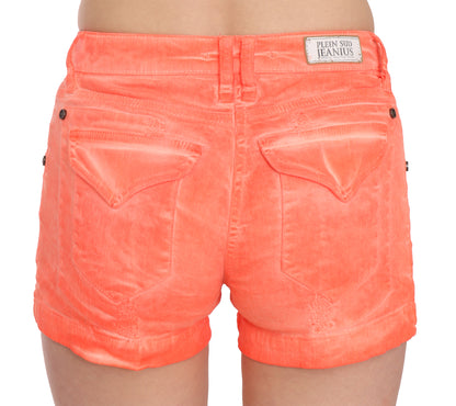 PLEIN SUD Chic Orange Mid Waist Mini Shorts