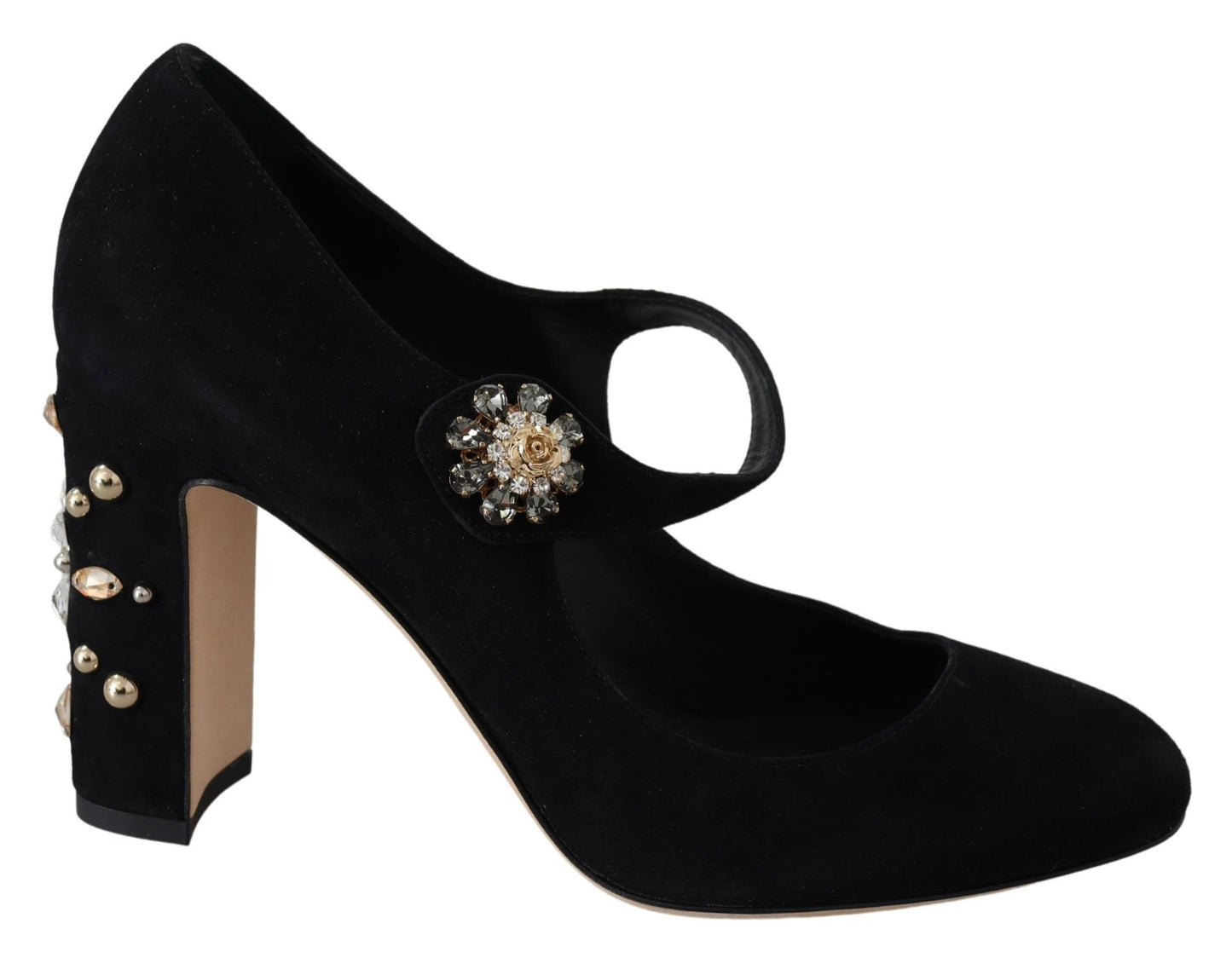 Dolce & Gabbana Elegant Black Suede Mary Janes Pumps