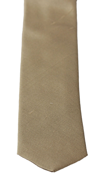 Dolce & Gabbana Elegant Light Brown Silk Tie