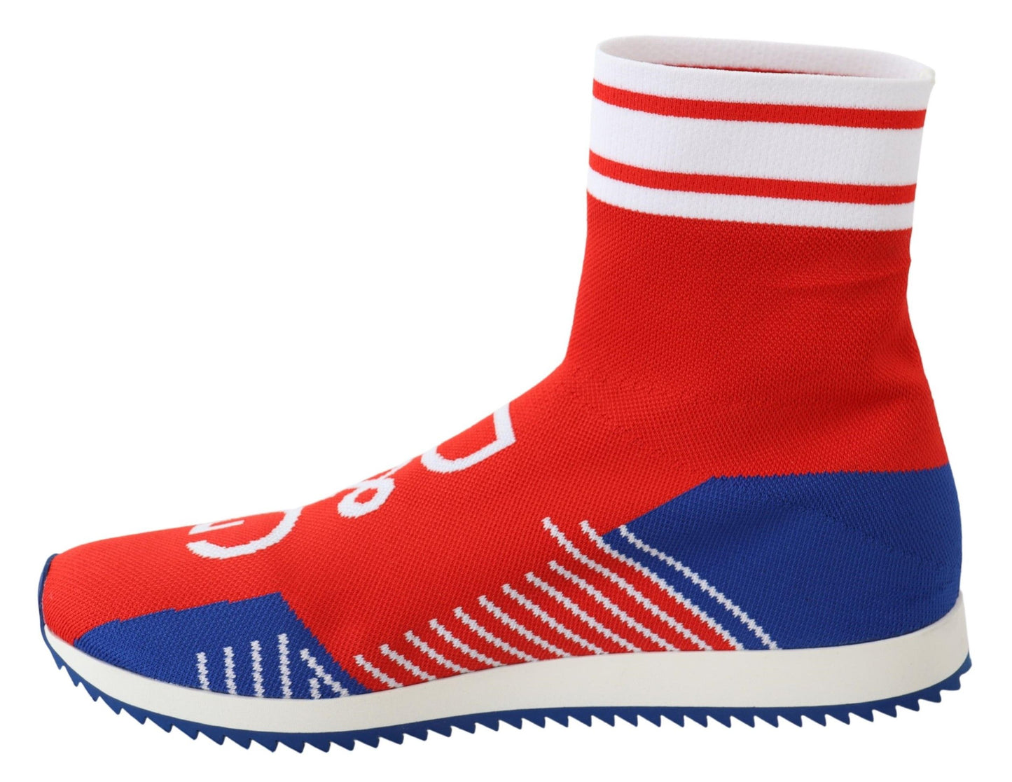 Dolce & Gabbana Blue Red Sorrento Logo Sneakers Socks Shoes