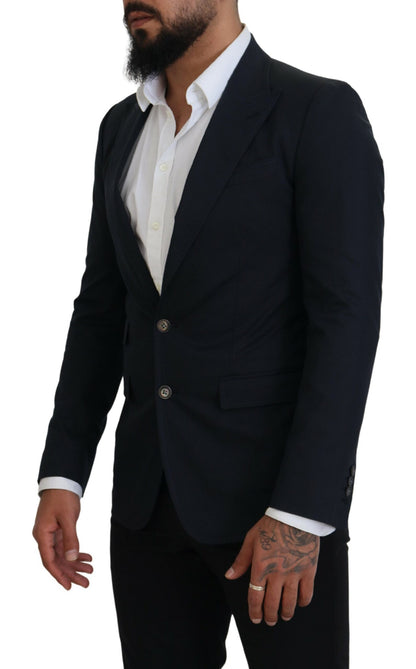 Dolce & Gabbana Blue Cotton Formal Taormina Blazer