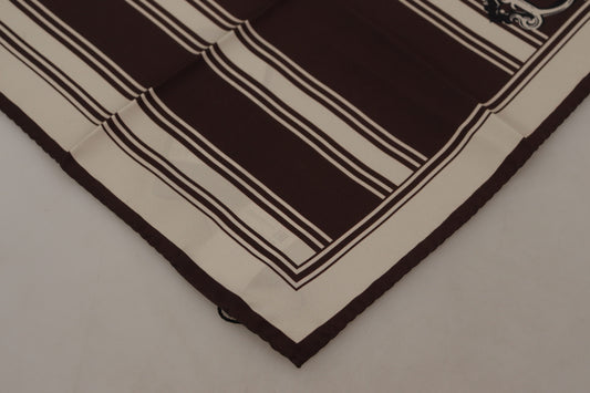 Dolce & Gabbana Silk Striped Brown Square Men's Scarf