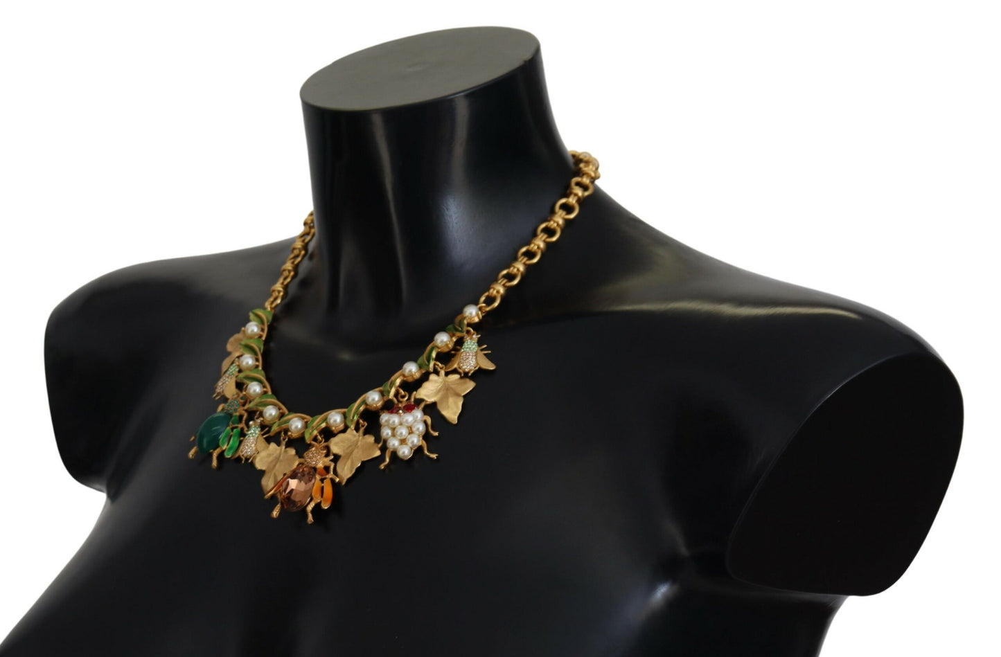 Dolce & Gabbana Multicolor Crystal Gold Statement Necklace