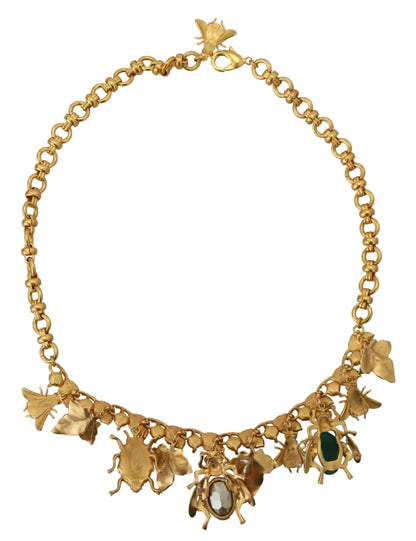 Dolce & Gabbana Multicolor Crystal Gold Statement Necklace