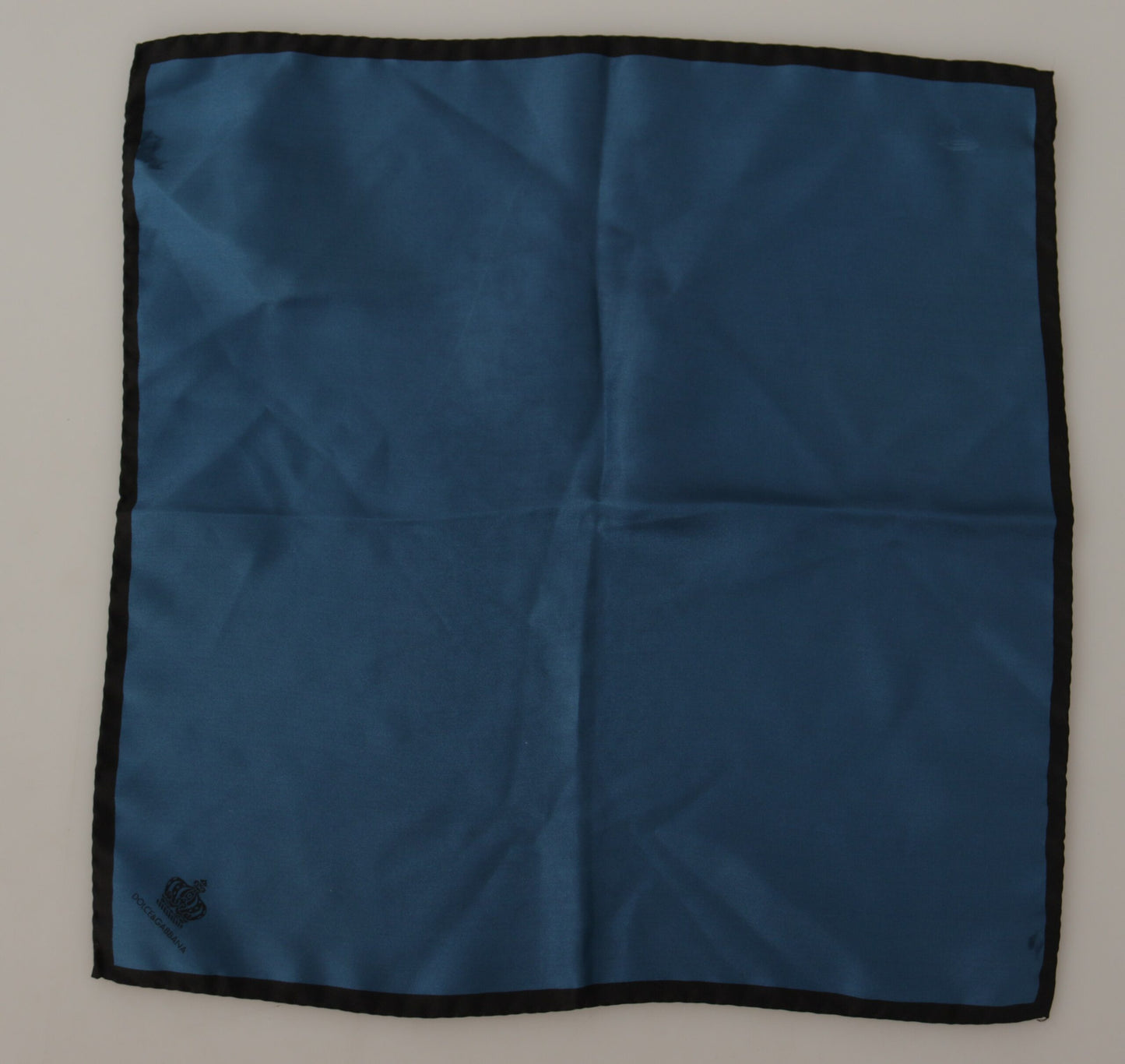 Dolce & Gabbana Black Blue DG Crown Printed Square Handkerchief Scarf