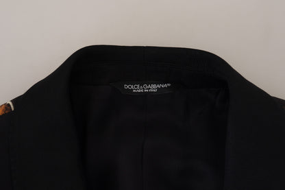 Dolce & Gabbana Elegant Silk-Blend Martini Black Blazer