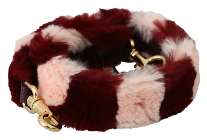 Dolce & Gabbana Pink Red Lapin Fur Accessory Shoulder Strap