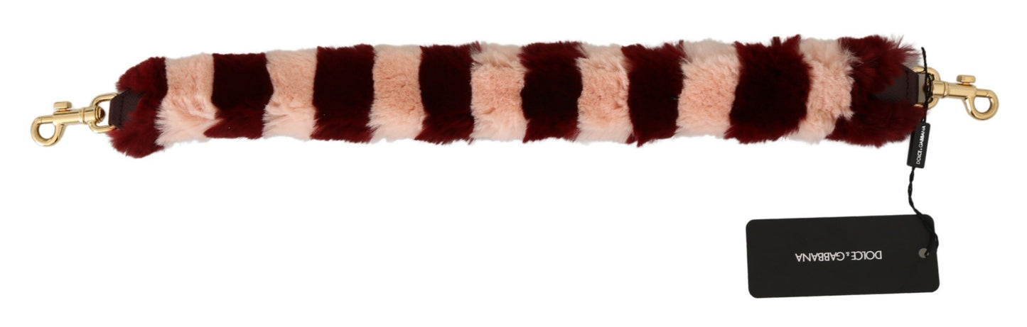 Dolce & Gabbana Pink Red Lapin Fur Accessory Shoulder Strap