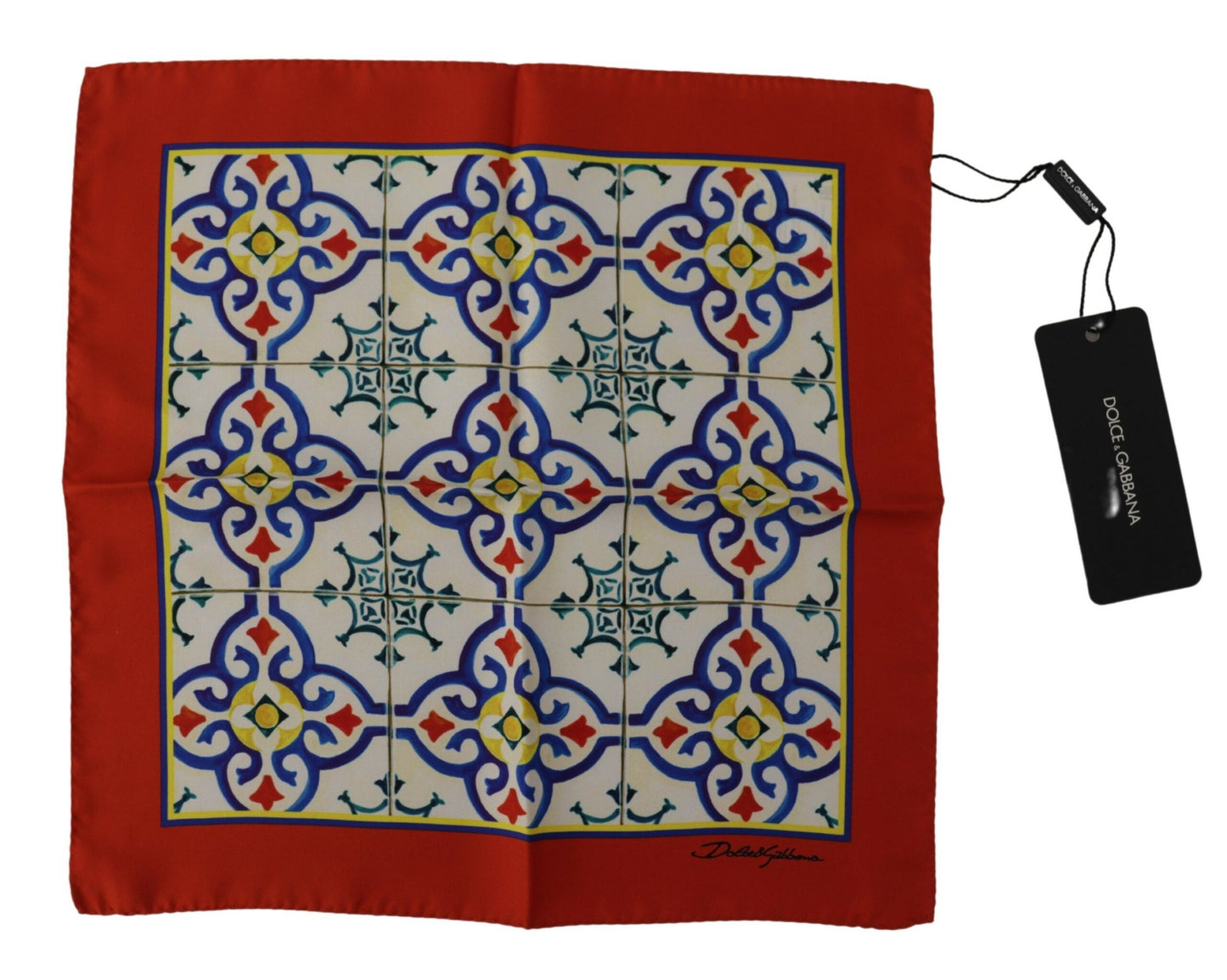 Dolce & Gabbana Men's Majolica Silk Square Scarf Wrap