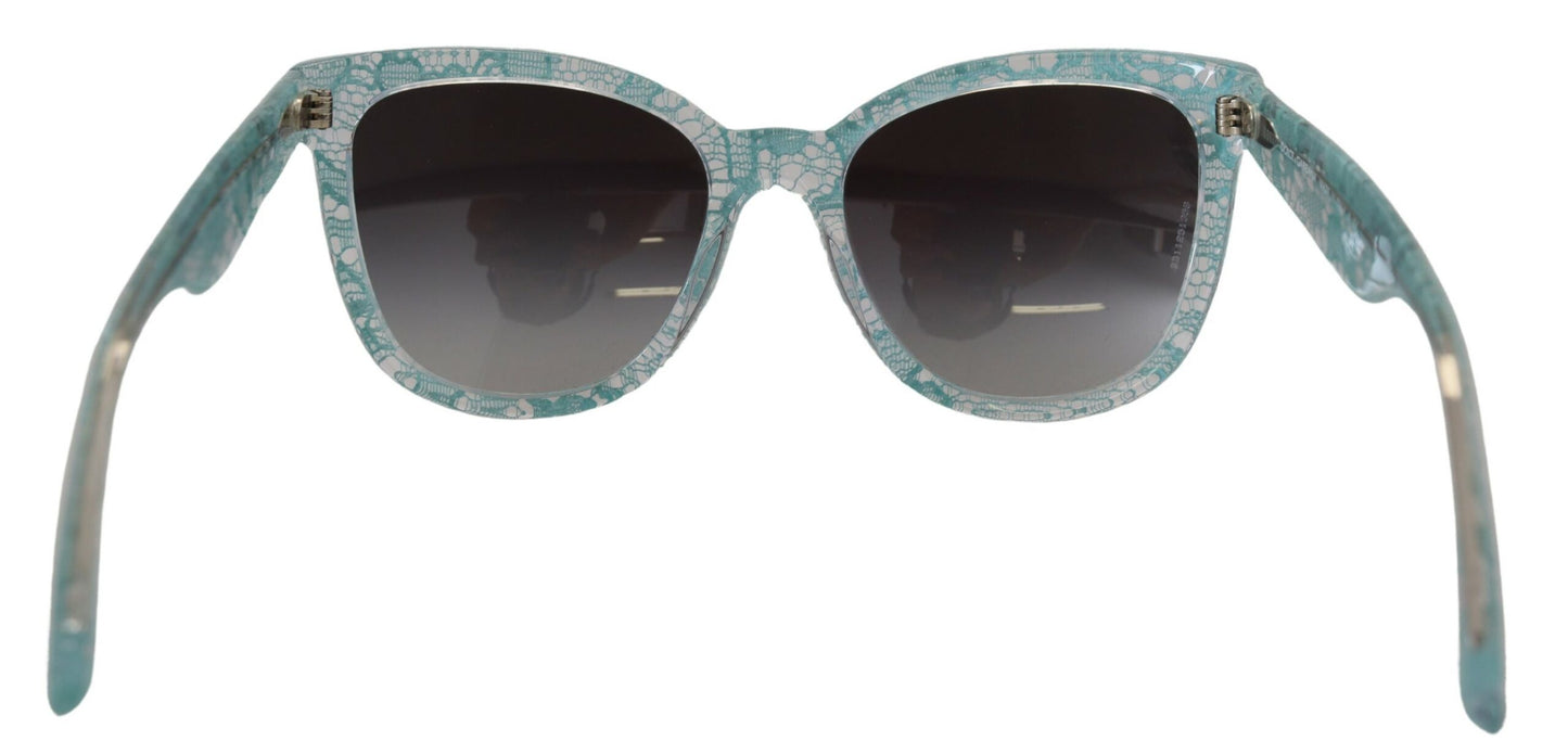 Dolce & Gabbana Elegant Blue Lace Detail Sunglasses