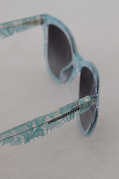 Dolce & Gabbana Elegant Blue Lace Detail Sunglasses