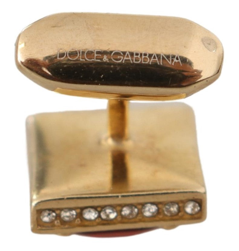 Dolce & Gabbana Elegant Gold-Tone Square Cufflinks