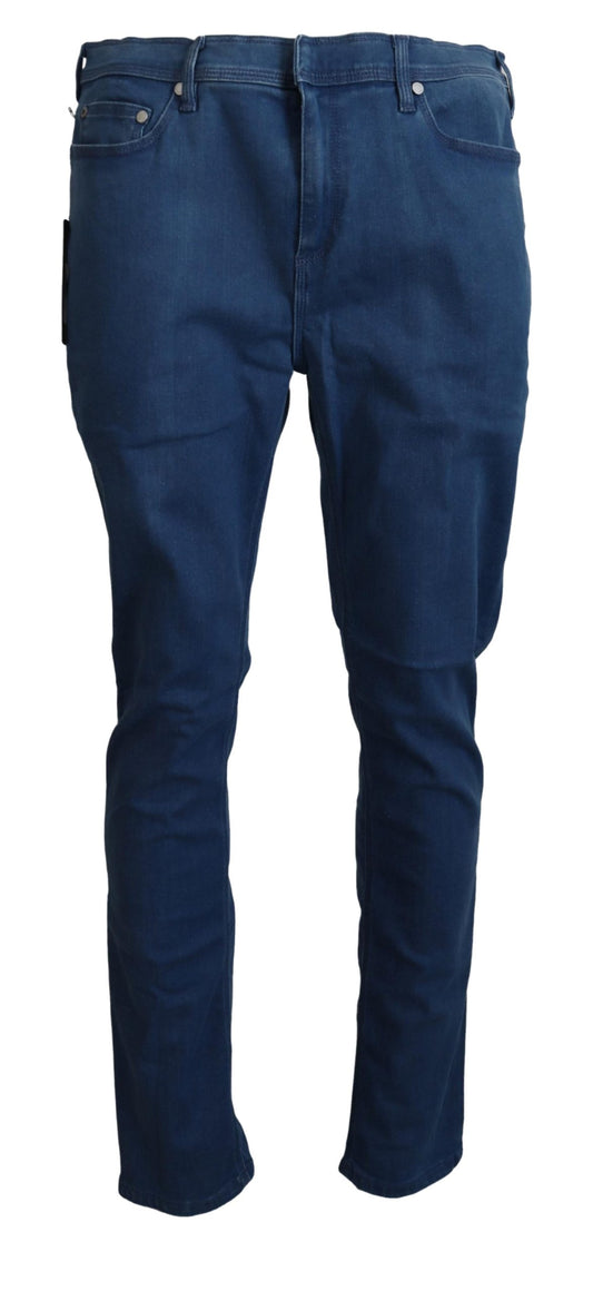 Neil Barrett Blue Cotton Stretch Men Casual Denim Jeans