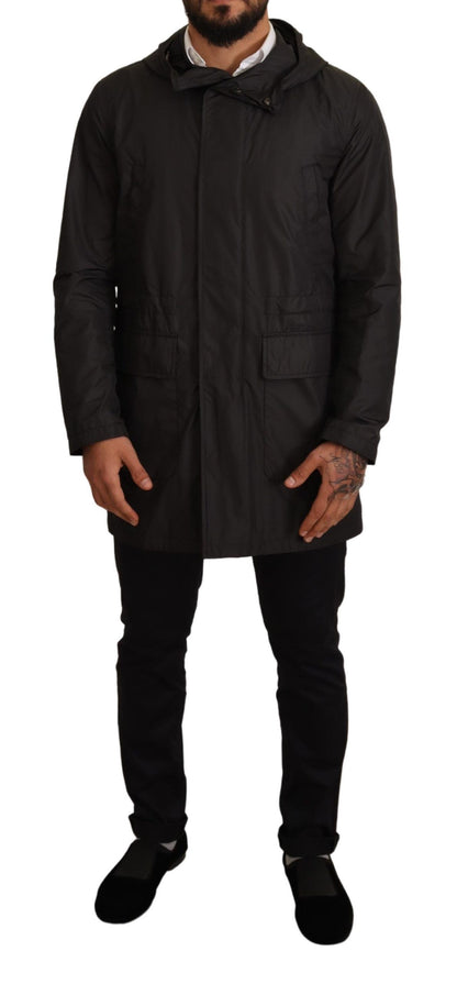 Dolce & Gabbana Chic Hooded Blouson Coat in Timeless Black