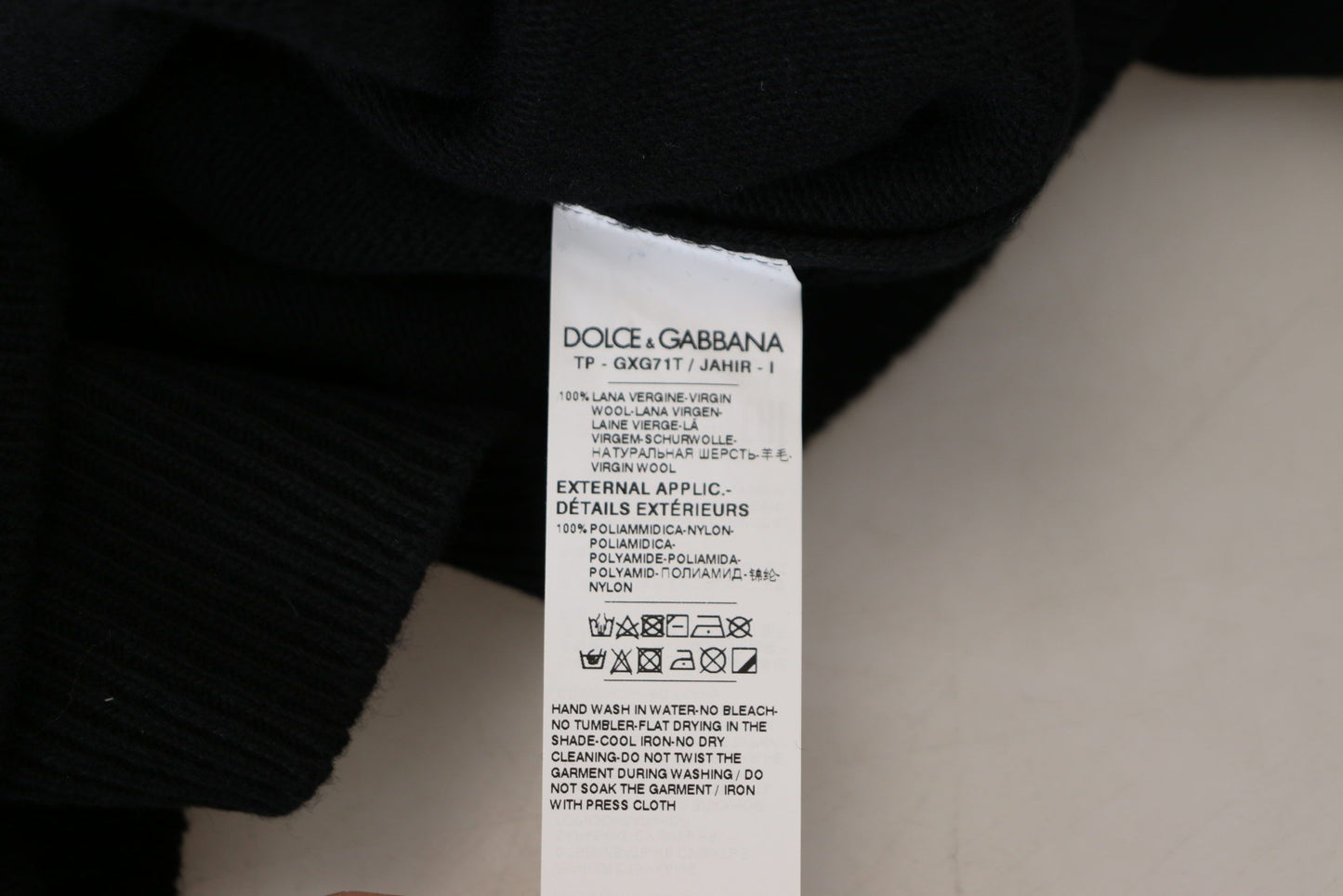 Dolce & Gabbana Elegant Black Logo Wool Sweater