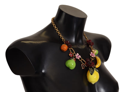 Dolce & Gabbana Chic Gold Statement Sicily Fruit Necklace