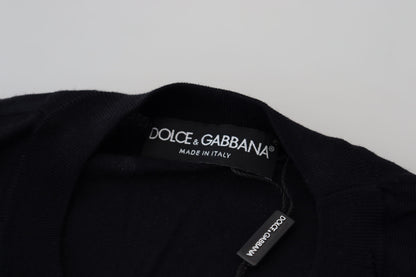 Dolce & Gabbana Black Virgin Wool Crewneck Pullover  Sweater