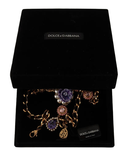 Dolce & Gabbana Elegant Floral Crystal Statement Necklace